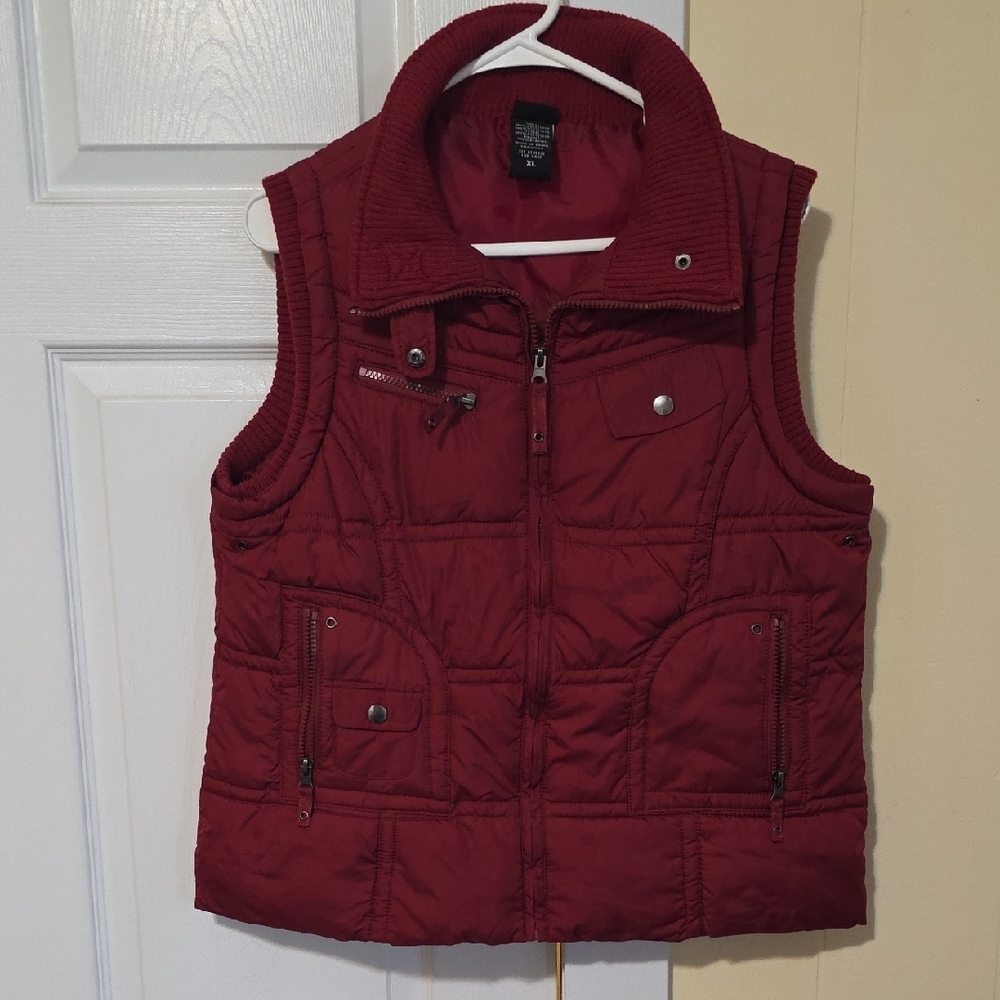 Vanity Burgundy Quilted Puffer Vest